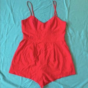 Coral colored romper forever 21
